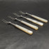 1925 British Vintage White Pearl Shell Handle Sterling Silver Blade Dessert Cutlery 4x2 Set